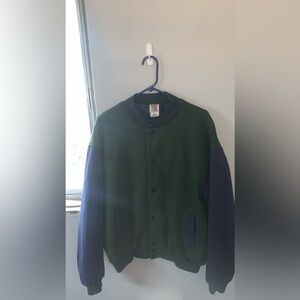Vintage blue and green bomber jacket